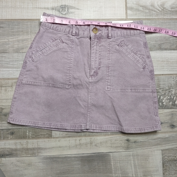 American Eagle Hi-Rise A-Line Skirt Lavender Corduroy Mini - Picture 4 of 9